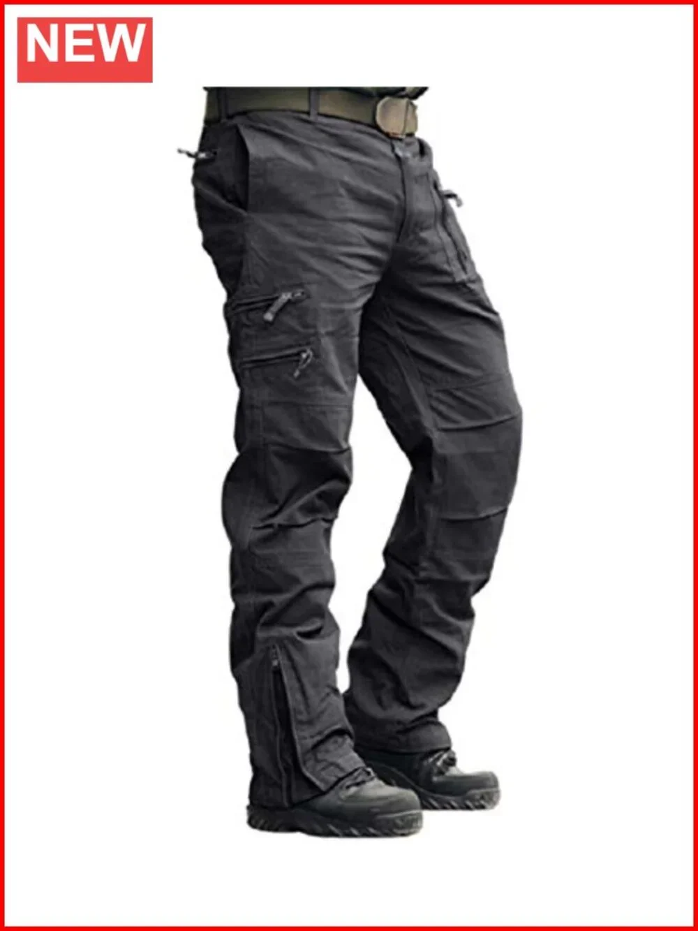 Tactical Cargo Pants with 9 Pockets, Cotton, Work Trousers for Men